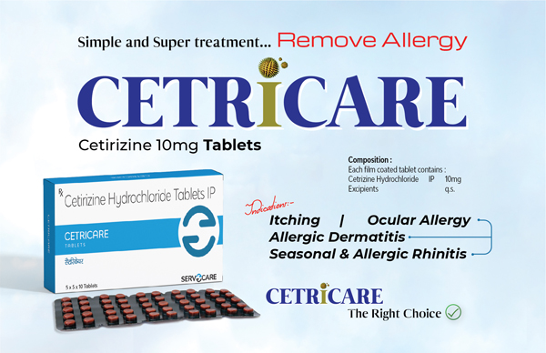 Cetirizine Hydrochloride 10mg Tablets