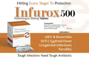 Infurox 500 azithromycin tablets for treating bacterial infections